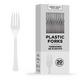 White Heavy-Duty Plastic Forks, 20ct